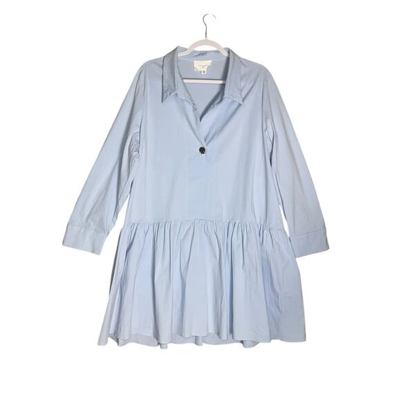 Tuckernuck Pomander Place Cleia Blue Collared Shirt Dress XXL Effortless Chic - Picture 1 of 10